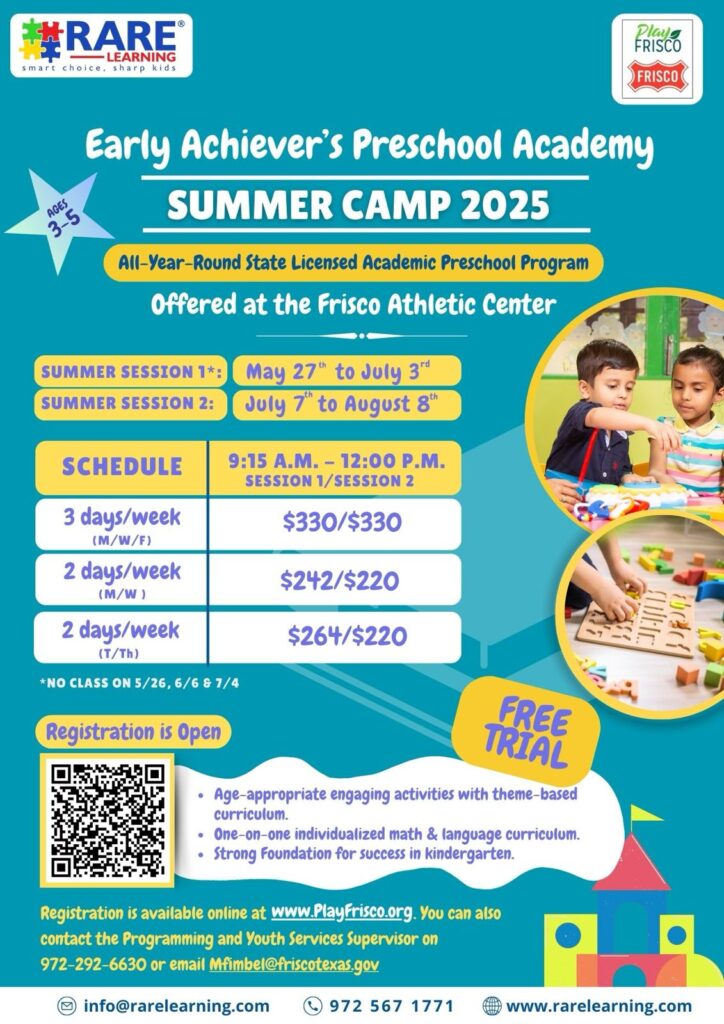 Upcoming Summer Camp Schedule - Rare Learning - 2025
